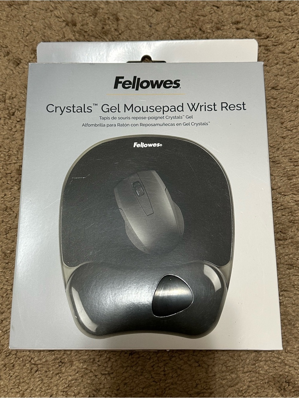 Fellowes Crystals Gel Mousepad Wrist Rest - Black